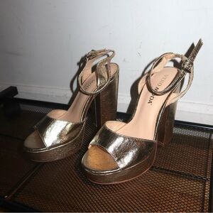Vera Moda Gold Platform Heels